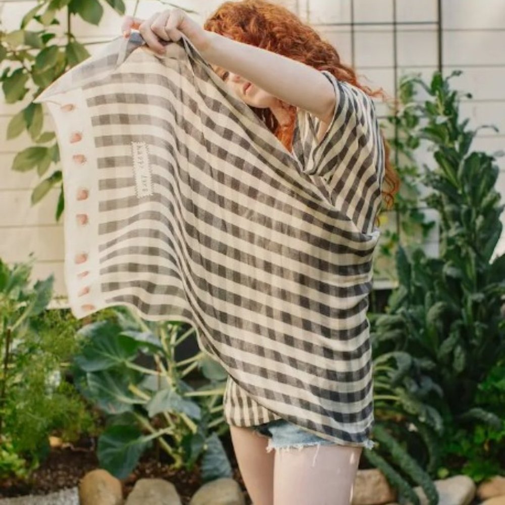 Market of Stars Gingham & Strawberries Scarf